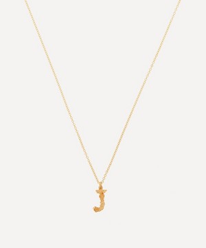 Alex Monroe - 18ct Gold Teeny Tiny Floral Letter J Alphabet Pendant Necklace image number 0