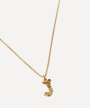 Alex Monroe - 18ct Gold Teeny Tiny Floral Letter J Alphabet Pendant Necklace image number 3