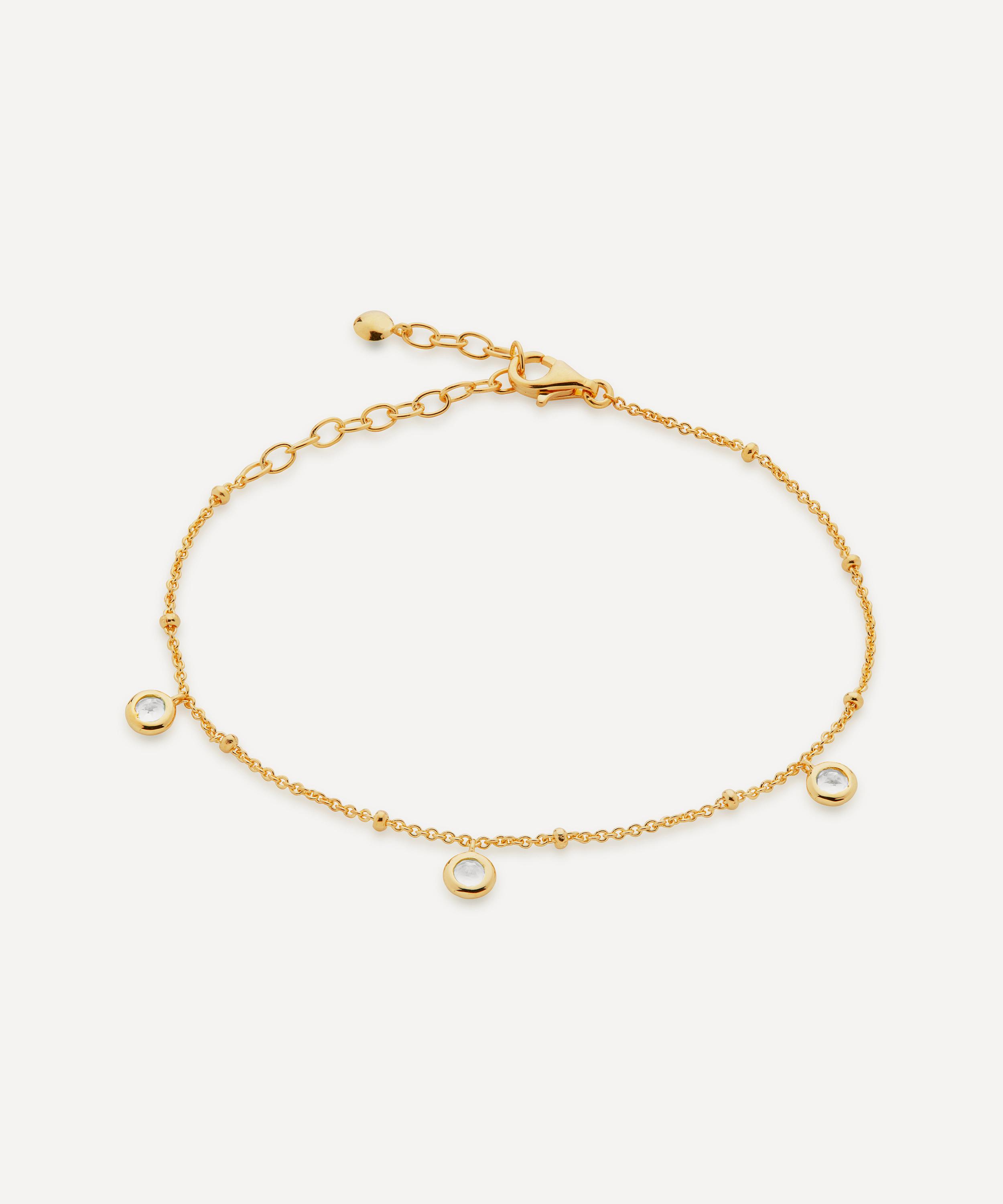 Monica Vinader - 18ct Gold Plated Vermeil Silver Mini White Topaz Bracelet image number 0