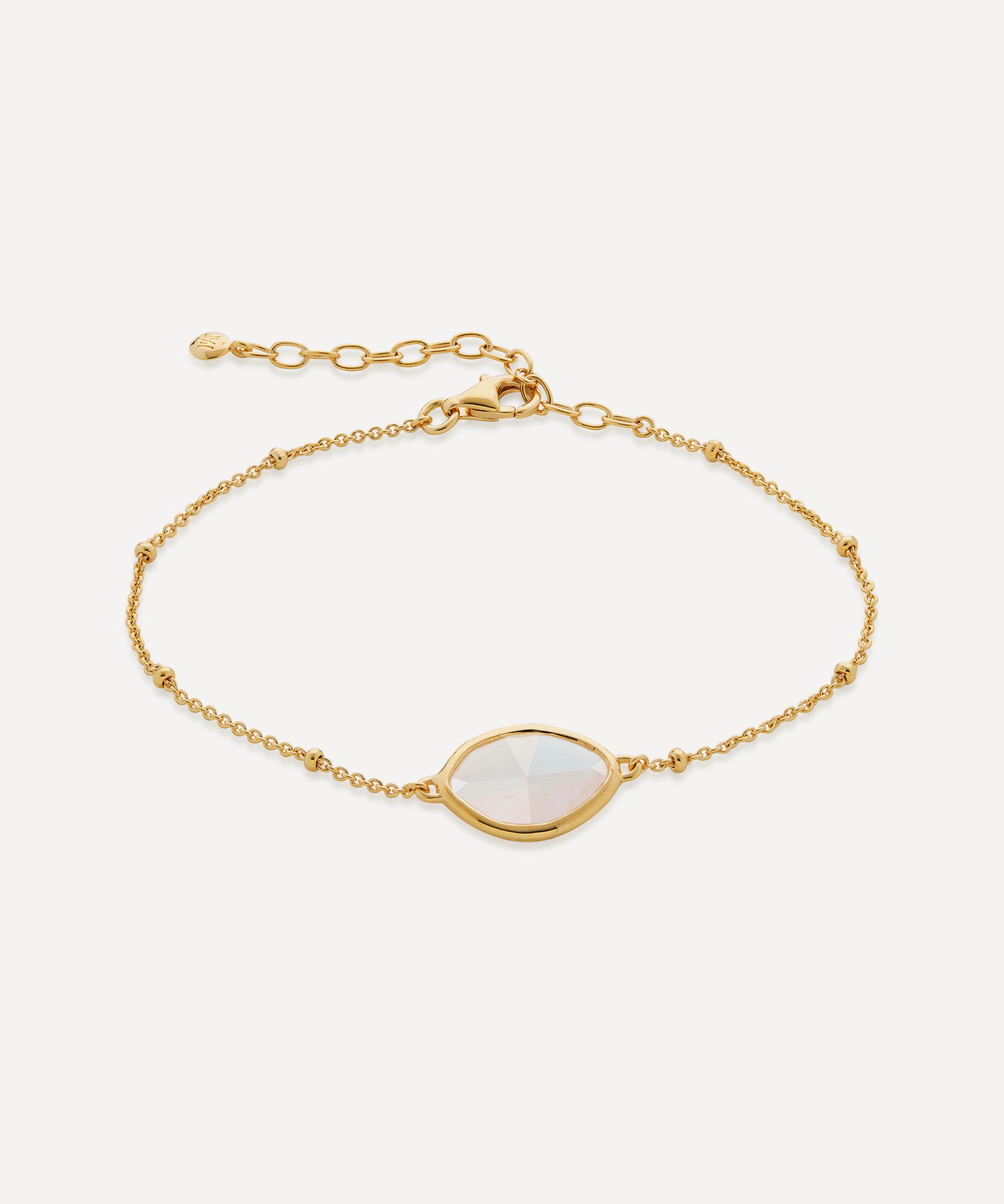 Monica Vinader - 18ct Gold Plated Vermeil Silver Moonstone Petal Bracelet image number 0