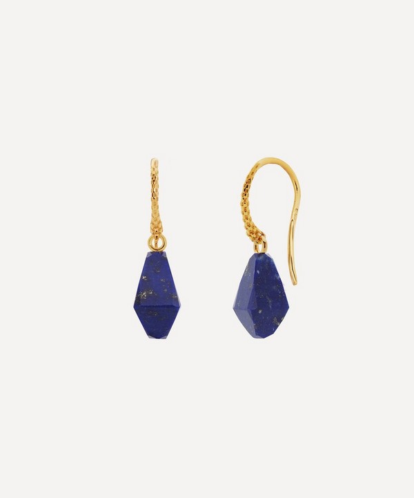 Monica Vinader - 18ct Gold Plated Vermeil Silver Lapis Wire Drop Earrings
