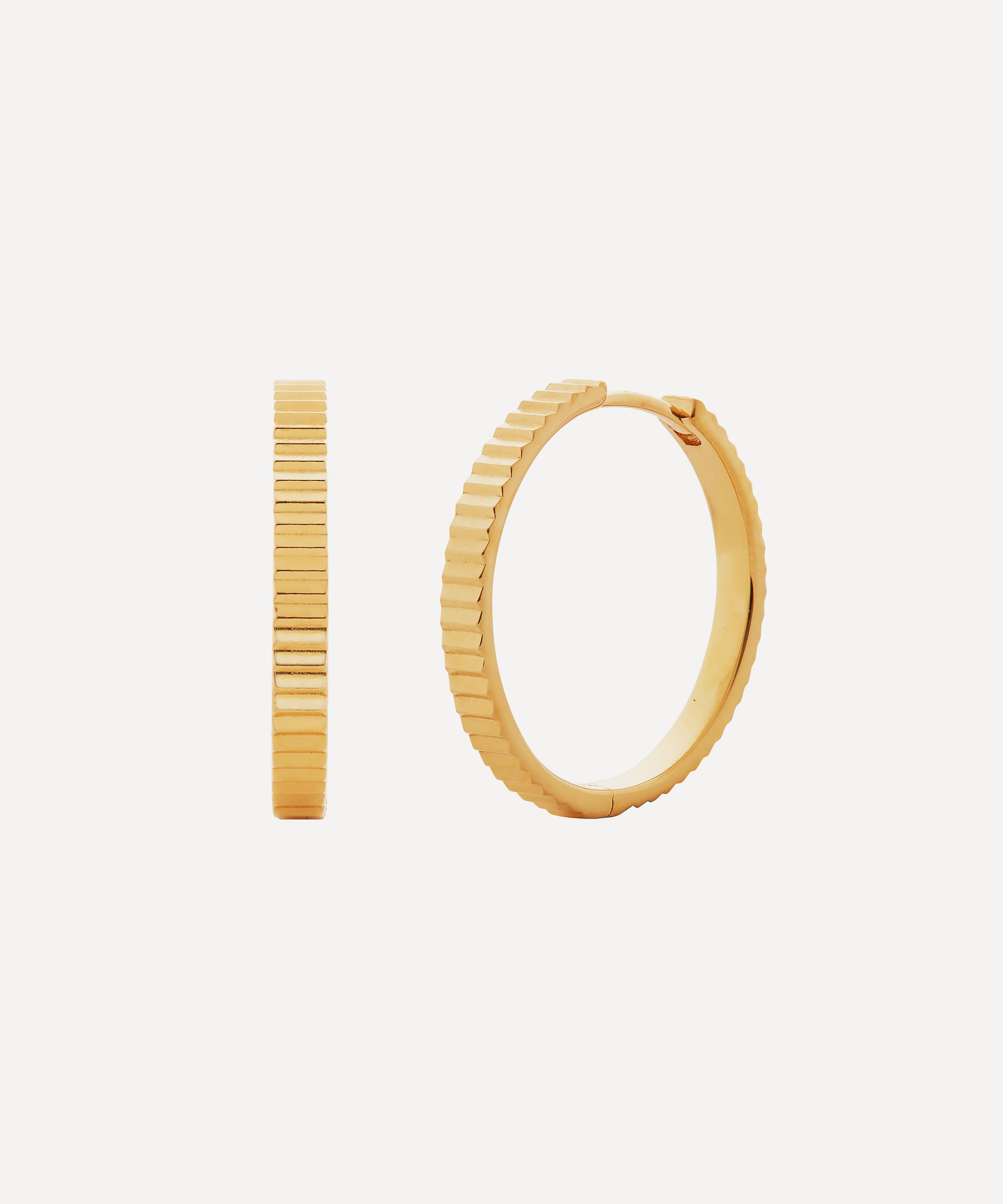 Monica Vinader - 18ct Gold Plated Vermeil Silver Disco Small Hoop Earrings image number 0