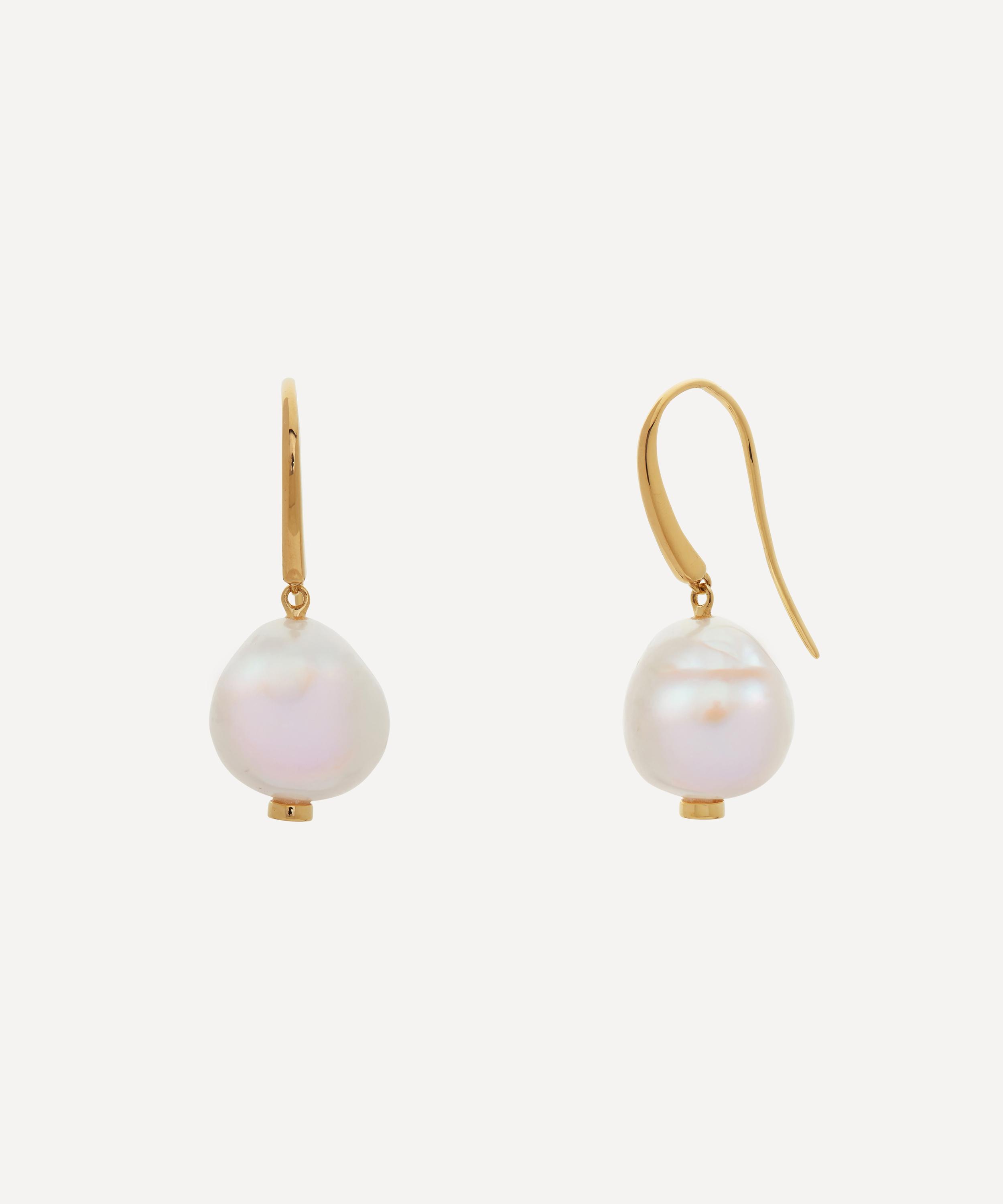 Monica Vinader - 18ct Gold Plated Vermeil Silver Nura Pearl Drop Earrings image number 0