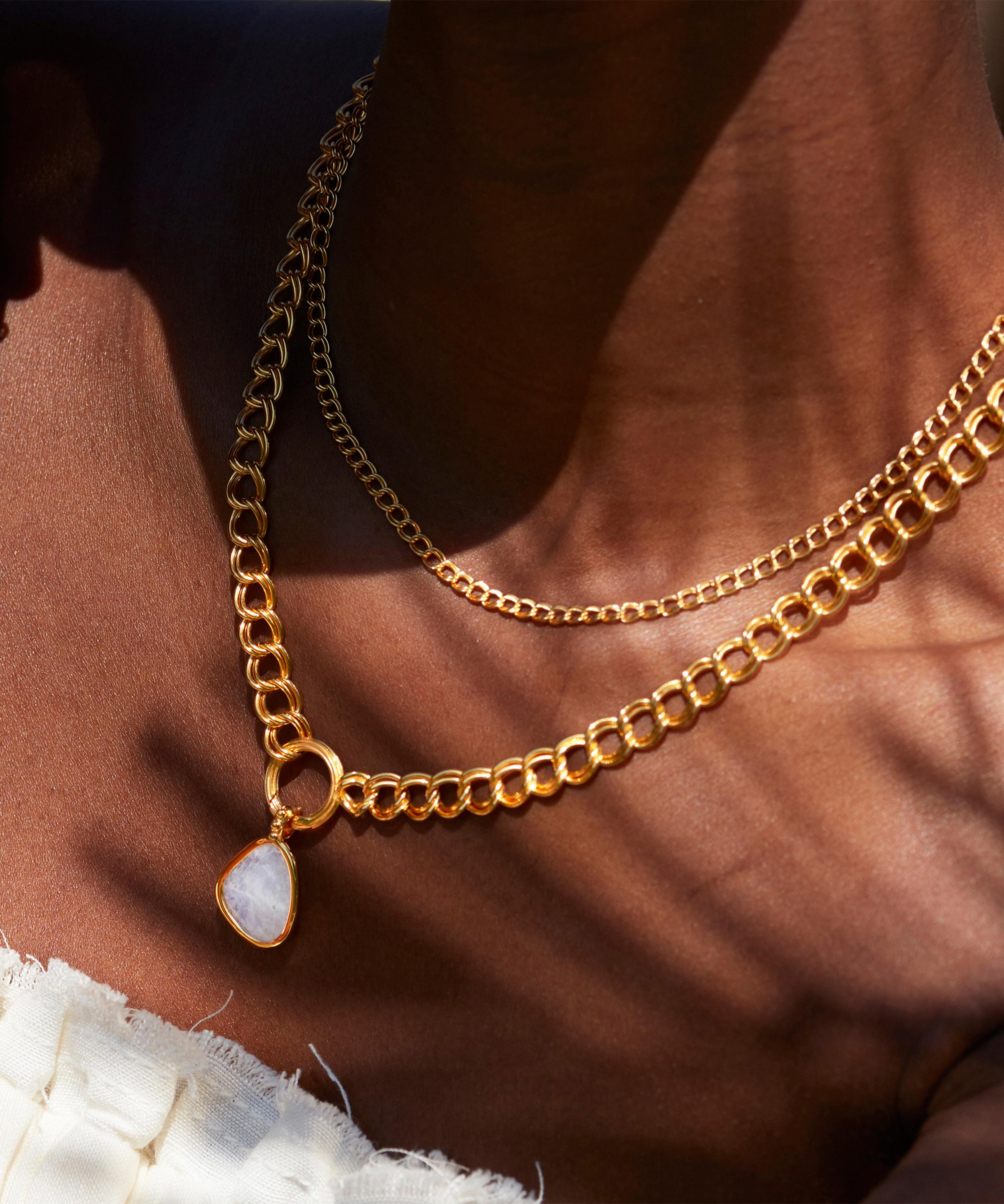 Monica Vinader - 18ct Gold Plated Vermeil Silver Groove Curb Chain Necklace image number 1