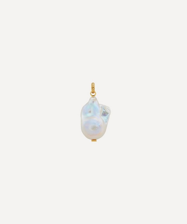 Monica Vinader - 18ct Gold Plated Vermeil Silver Large Baroque Pearl Pendant Charm image number null