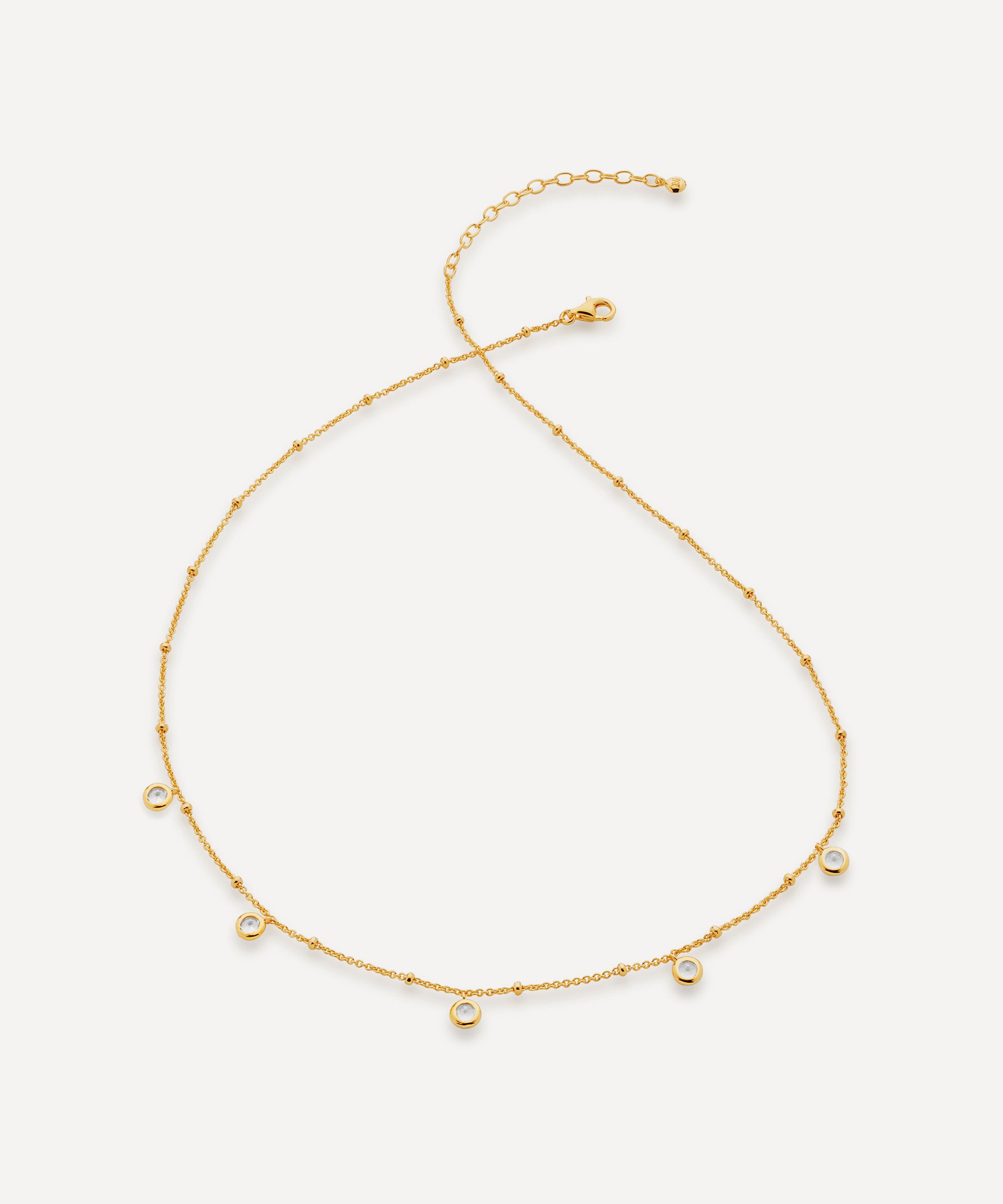 Monica Vinader - 18ct Gold Plated Vermeil Silver Mini White Topaz Necklace image number 0