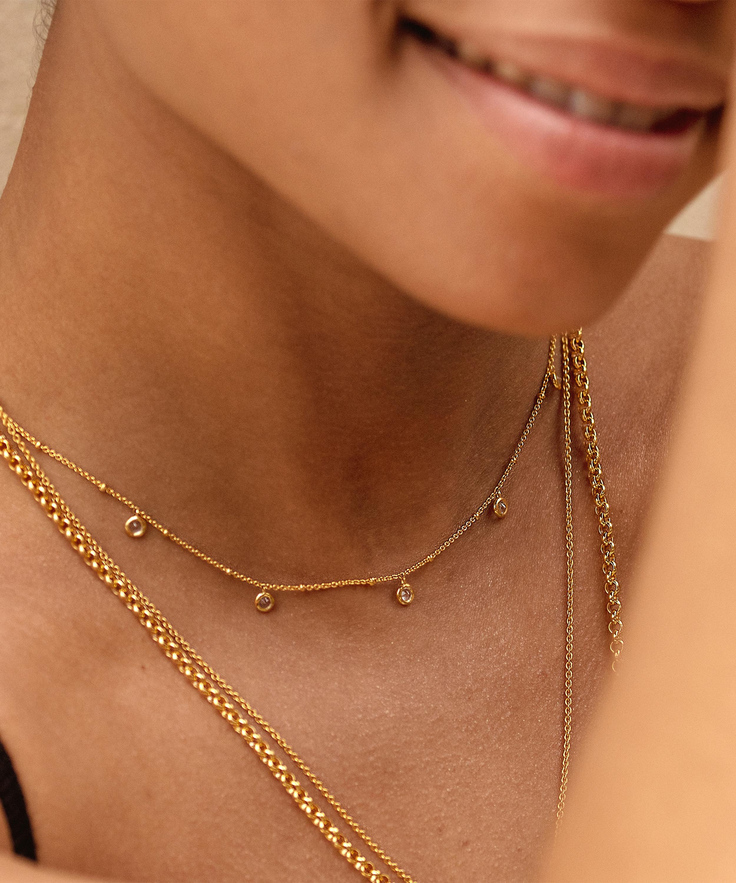 Monica Vinader - 18ct Gold Plated Vermeil Silver Mini White Topaz Necklace image number 2