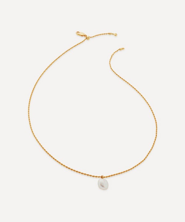Monica Vinader - 18ct Gold Plated Vermeil Silver Nura Tiny Keshi Pearl Pendant Necklace image number null