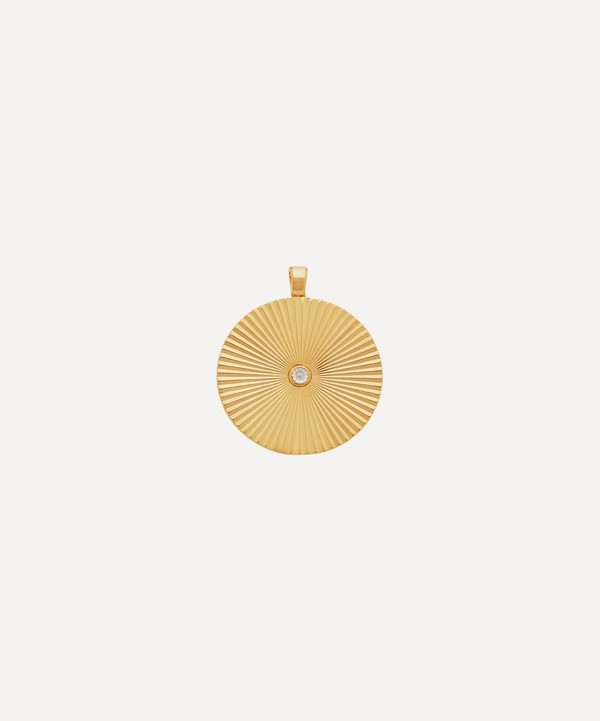 Monica Vinader - 18ct Gold Plated Vermeil Silver Disco Round Diamond Pendant image number null