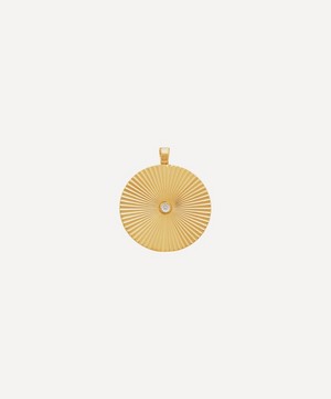 Monica Vinader - 18ct Gold Plated Vermeil Silver Disco Round Diamond Pendant image number 0