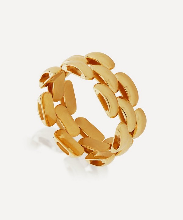 Monica Vinader 18ct Gold Plated Vermeil Silver Heirloom Woven Chain Ring |  Liberty