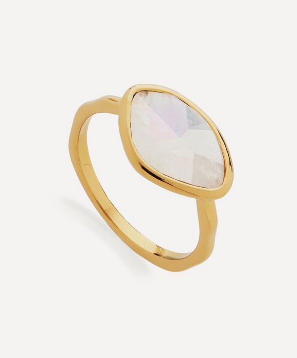 Monica Vinader - 18ct Gold Plated Vermeil Silver Moonstone Petal Ring image number null