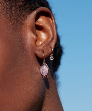 Monica Vinader - 18ct Rose Gold Plated Vermeil Silver Rose Quartz Petal Earrings image number 1