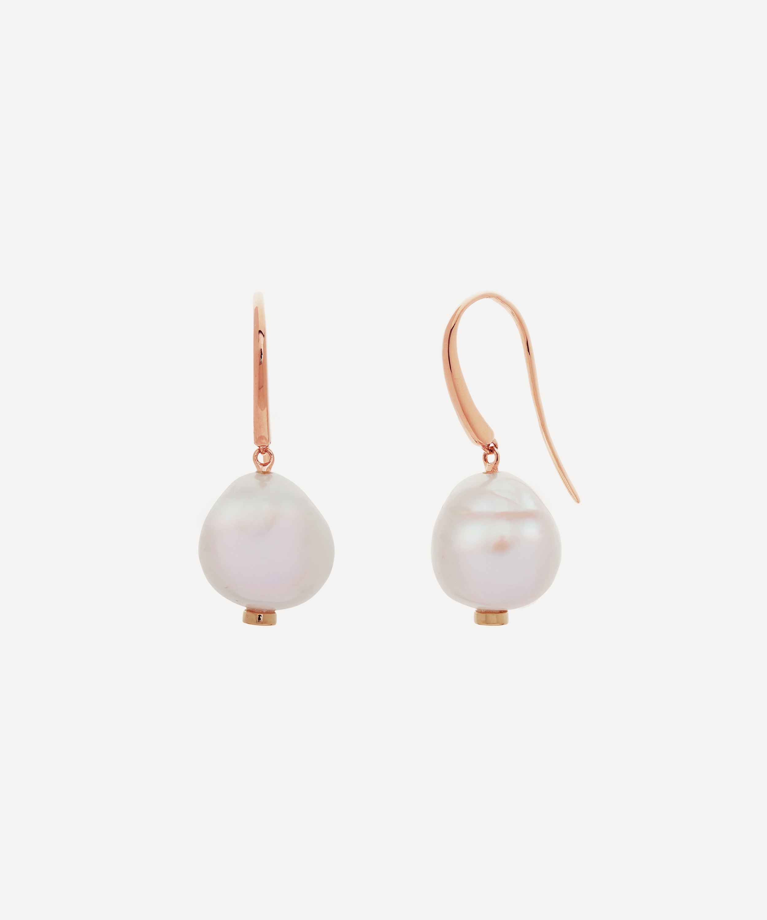 Monica Vinader - 18ct Rose Gold Plated Vermeil Silver Nura Pearl Drop Earrings image number 0