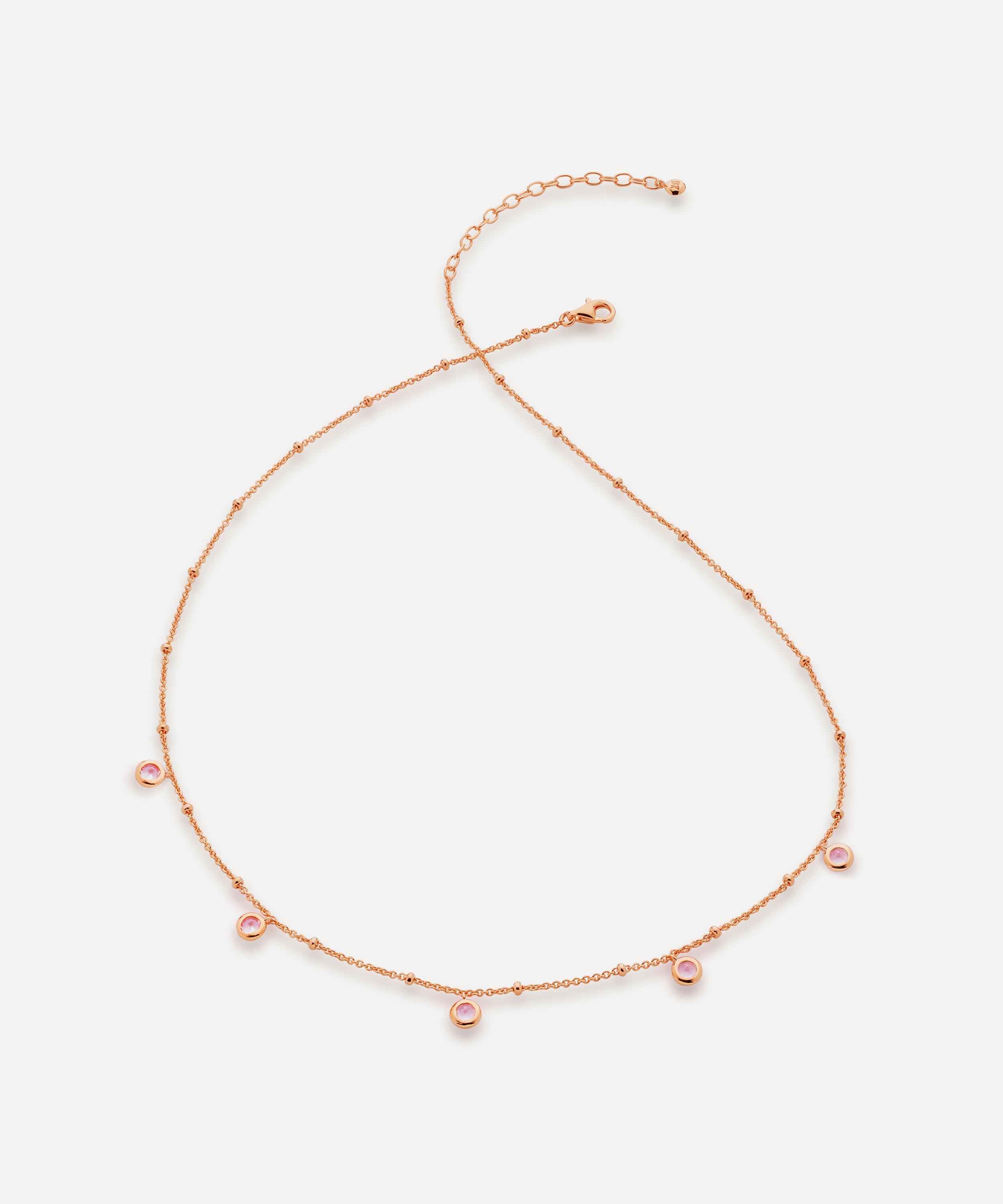 Monica Vinader - 18ct Rose Gold Plated Vermeil Silver Mini Pink Tourmaline Necklace image number 0