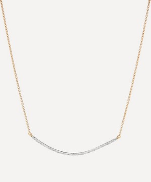 Monica Vinader - 18ct Gold Plated Vermeil Silver Riva Wave Diamond Bar Pendant Necklace image number 0