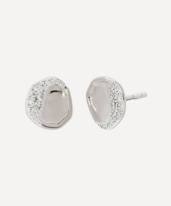 Monica Vinader - Silver Riva Shore Diamond Stud Earrings
