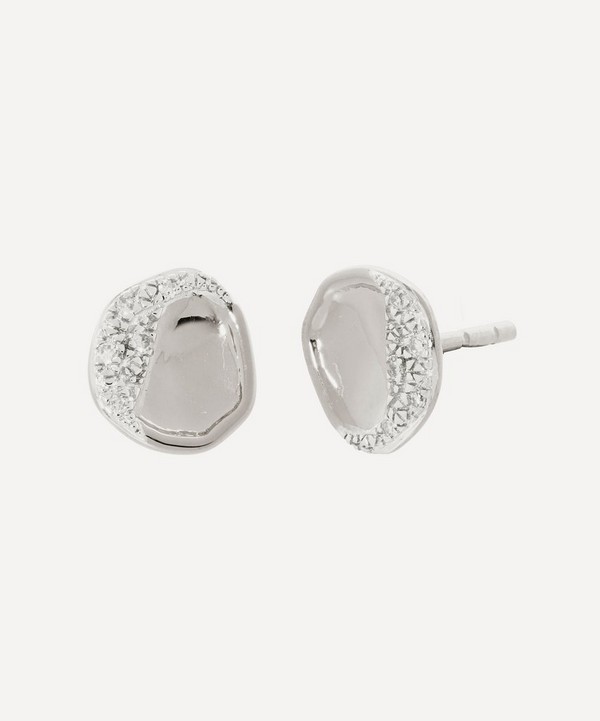 Monica Vinader - Silver Riva Shore Diamond Stud Earrings image number null