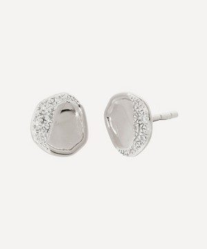 Monica Vinader - Silver Riva Shore Diamond Stud Earrings image number 0