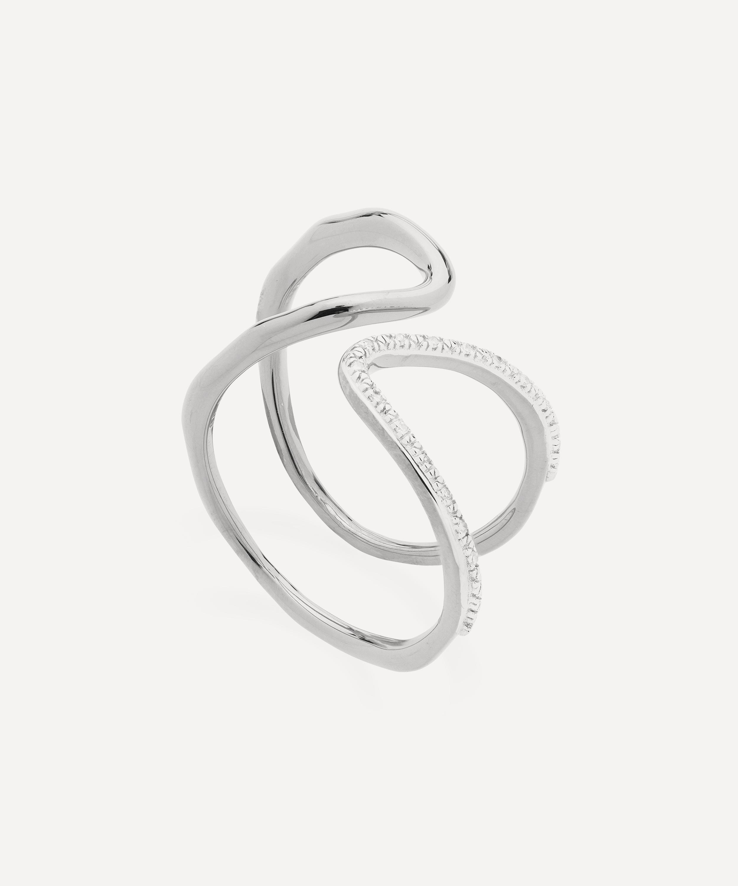 Monica Vinader - Silver Riva Open Wrap Ring image number 0