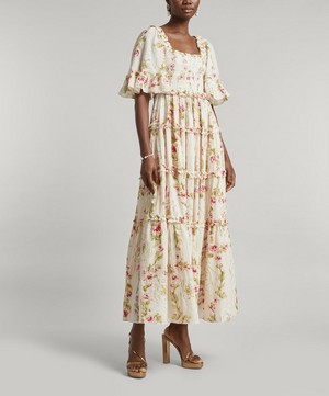 Needle & Thread - Waltzing Blooms Cotton Smocked Ankle Gown image number 2
