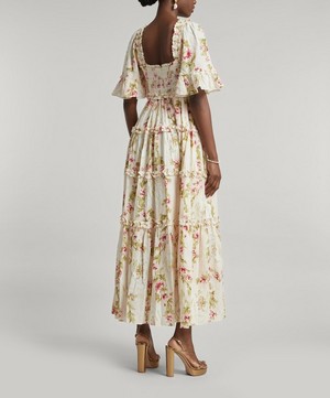 Needle & Thread - Waltzing Blooms Cotton Smocked Ankle Gown image number 3