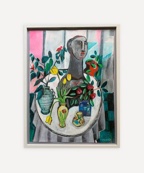 Naomi Munuo - Sill Life with Cotoneaster Franchetii and Tulips 2021 Original Framed Artwork image number 0
