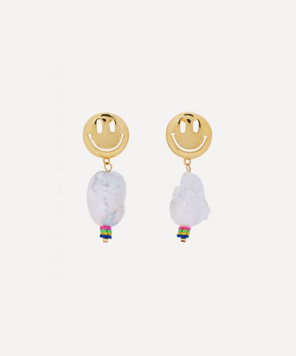 Mayol - Gold-Plated The Fresh Prince of Bel Air Smiley Baroque Pearl Drop Earrings image number 0
