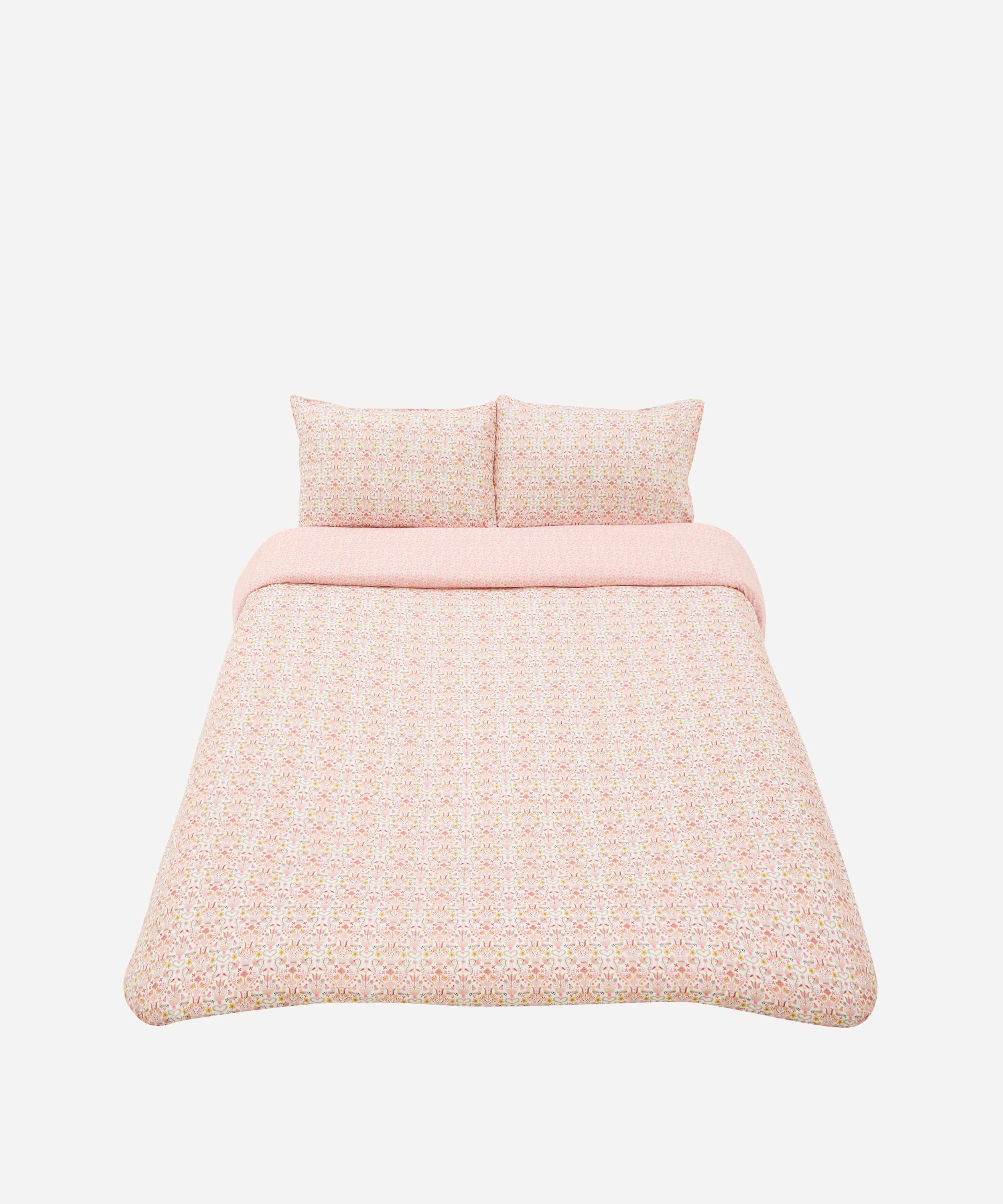 Coco & Wolf Love Birds and Floral Stencil Super King Duvet Cover Set Liberty