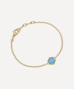 Astley Clarke - 18ct Gold Plated Vermeil Silver Deco Blue Agate Bracelet image number 0