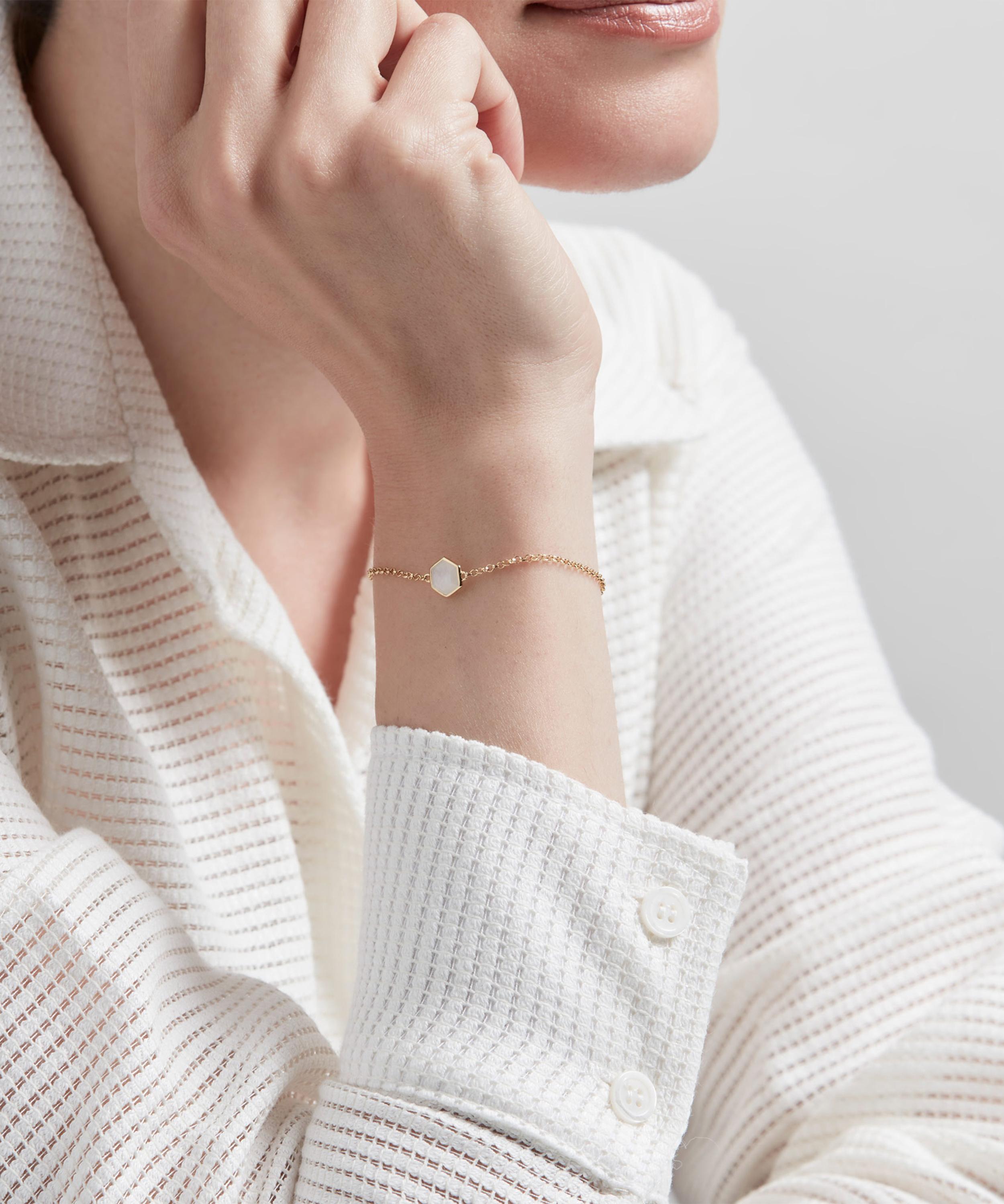 Astley Clarke - 18ct Gold Plated Vermeil Silver Deco Moonstone Bracelet image number 1