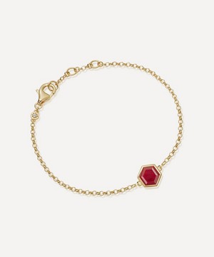 Astley Clarke - 18ct Gold Plated Vermeil Silver Deco Red Agate Bracelet image number 0