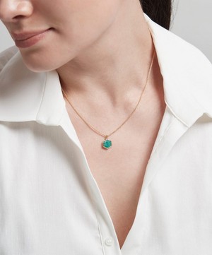 Astley Clarke - 18ct Gold Plated Vermeil Silver Deco Amazonite Pendant Necklace image number 1