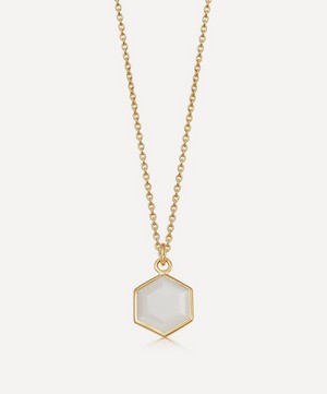 Astley Clarke - 18ct Gold Plated Vermeil Silver Deco Moonstone Pendant Necklace image number 0