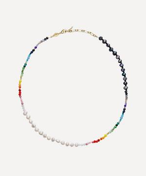 Gold-Plated Iris Pearl Multi-Stone Beaded Necklace
