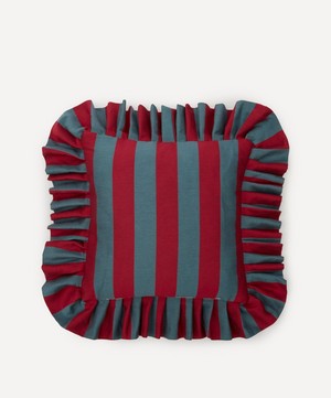 House of Hackney - Camelot Stripe Jacquard Frill Cushion image number 2