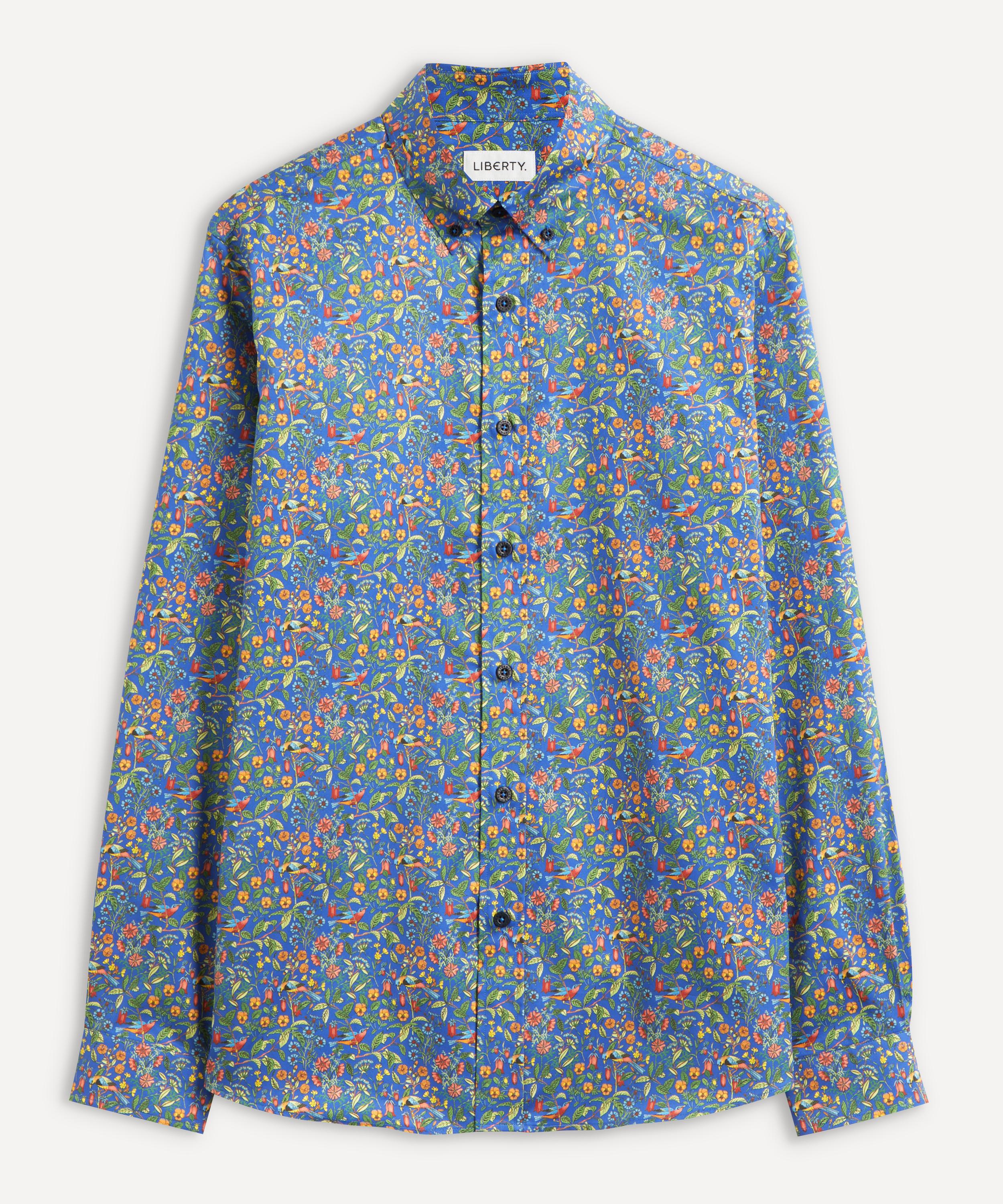 Liberty Catesby Cotton Twill Casual Button-down Shirt In Blue
