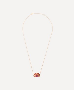 Brooke Gregson - 18ct Gold Stargaze Ruby and Diamond Enamel Pendant Necklace image number 2