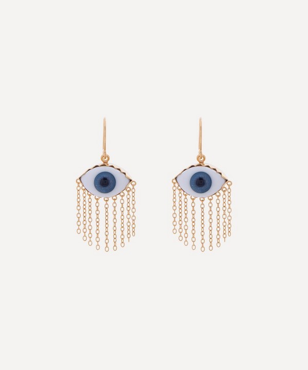 Grainne Morton - Gold-Plated Mae West Glass Eye Drop Earrings image number null
