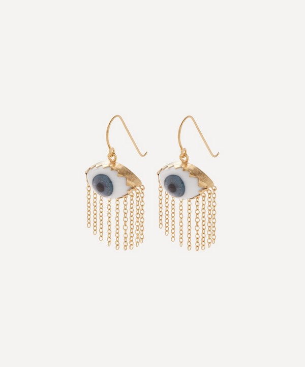 Grainne Morton - Gold-Plated Mae West Glass Eye Drop Earrings image number null