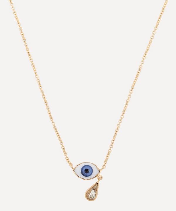Grainne Morton - Gold-Plated Glass Eye Teardrop Pendant Necklace