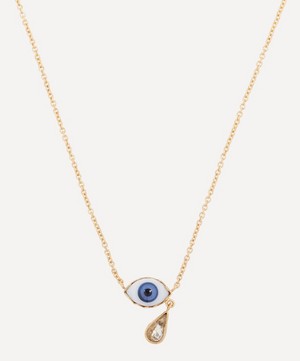 Grainne Morton - Gold-Plated Glass Eye Teardrop Pendant Necklace image number 0