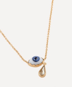 Grainne Morton - Gold-Plated Glass Eye Teardrop Pendant Necklace image number 3