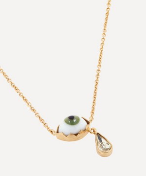 Grainne Morton - Gold-Plated Glass Eye Teardrop Pendant Necklace image number 3