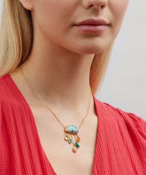 Grainne Morton - Gold-Plated Opal Cloud and Rain Multi-Stone Pendant Necklace image number 1