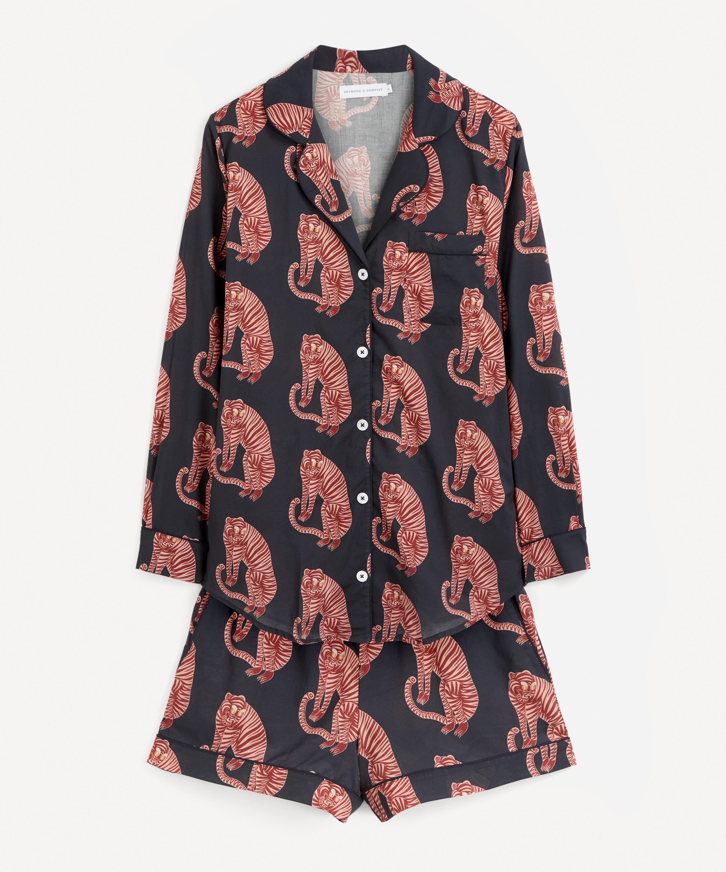 Desmond & Dempsey - Sansindo Tiger-Print Short Pyjama Set image number 0