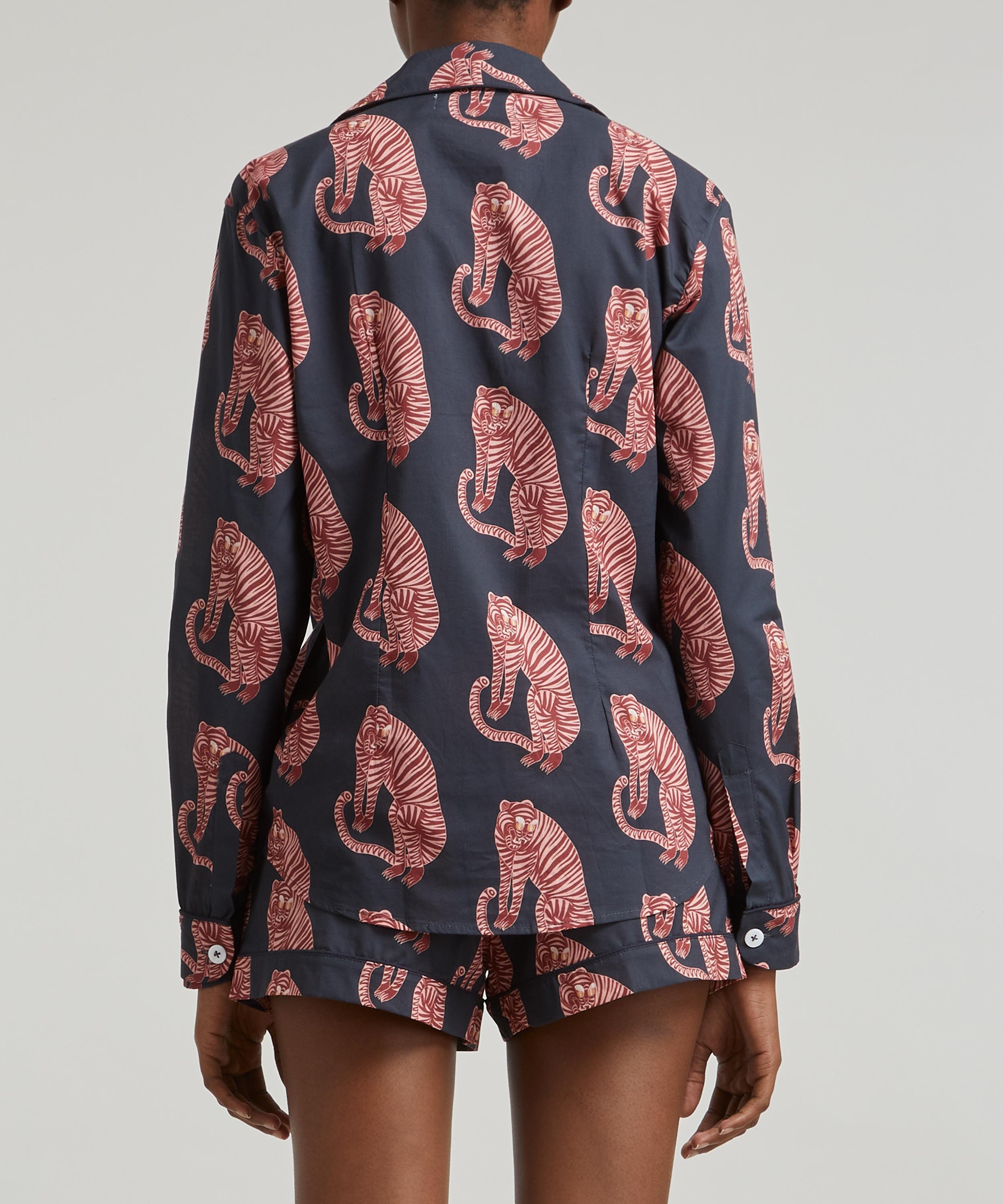 Desmond & Dempsey - Sansindo Tiger-Print Short Pyjama Set image number 3