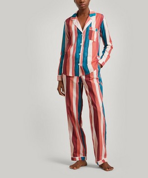 Desmond & Dempsey - The Stripe-Print Long Pyjama Set image number 1