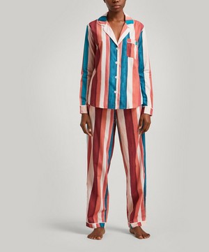 Desmond & Dempsey - The Stripe-Print Long Pyjama Set image number 2