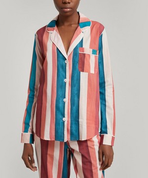 Desmond & Dempsey - The Stripe-Print Long Pyjama Set image number 4